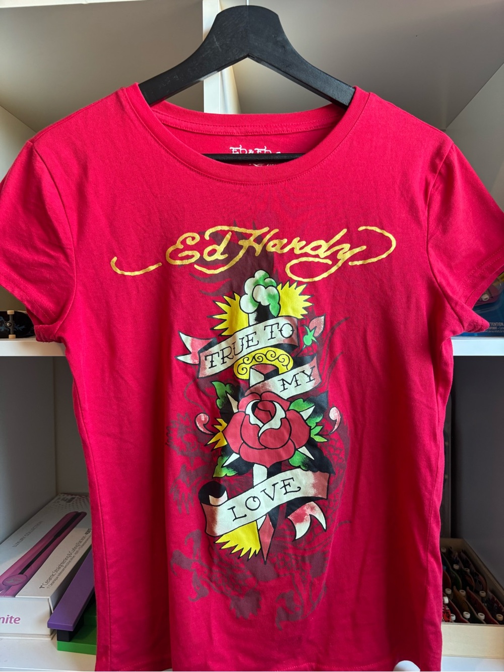 Ed hardy womanโs graphic tshirt